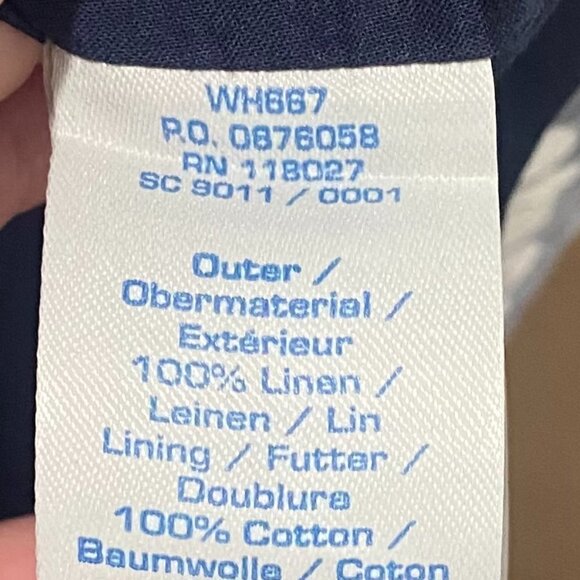 Boden 100% Linen Blue Summer Fun Dress Size 12L - Picture 11 of 12